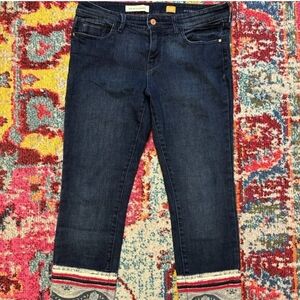 Anthropology Pilcro and The Letterpress Jeans with Hem Border